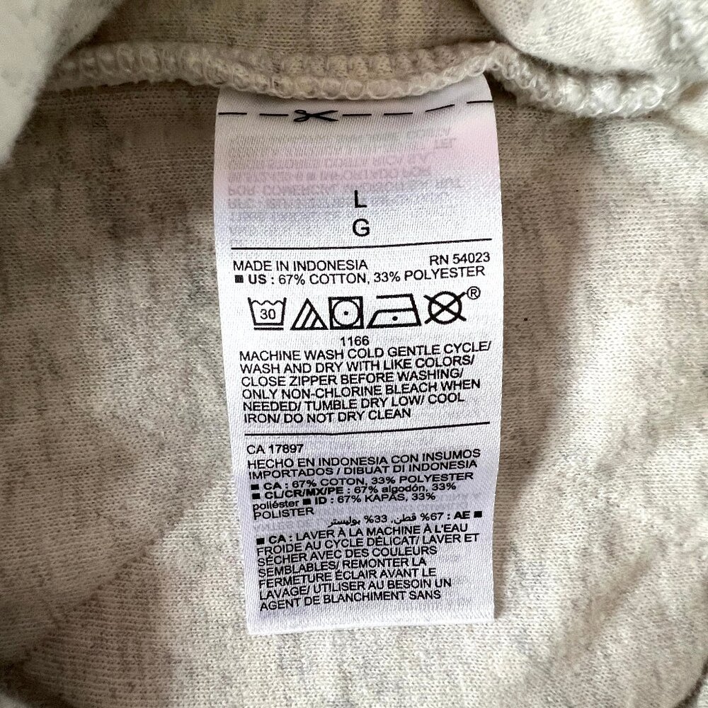 Old Navy Sweatshirt 1/2" Zip, Quilted, Oatmeal Heather Cream, Sz Large LN! - Picture 6 of 11